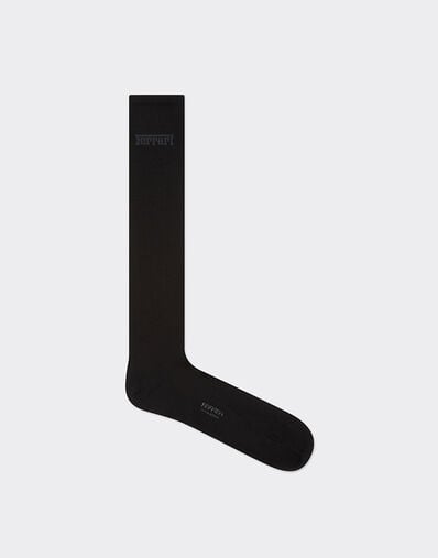 Ferrari Chaussettes hautes en lisle avec logo Ferrari Noir 22314f