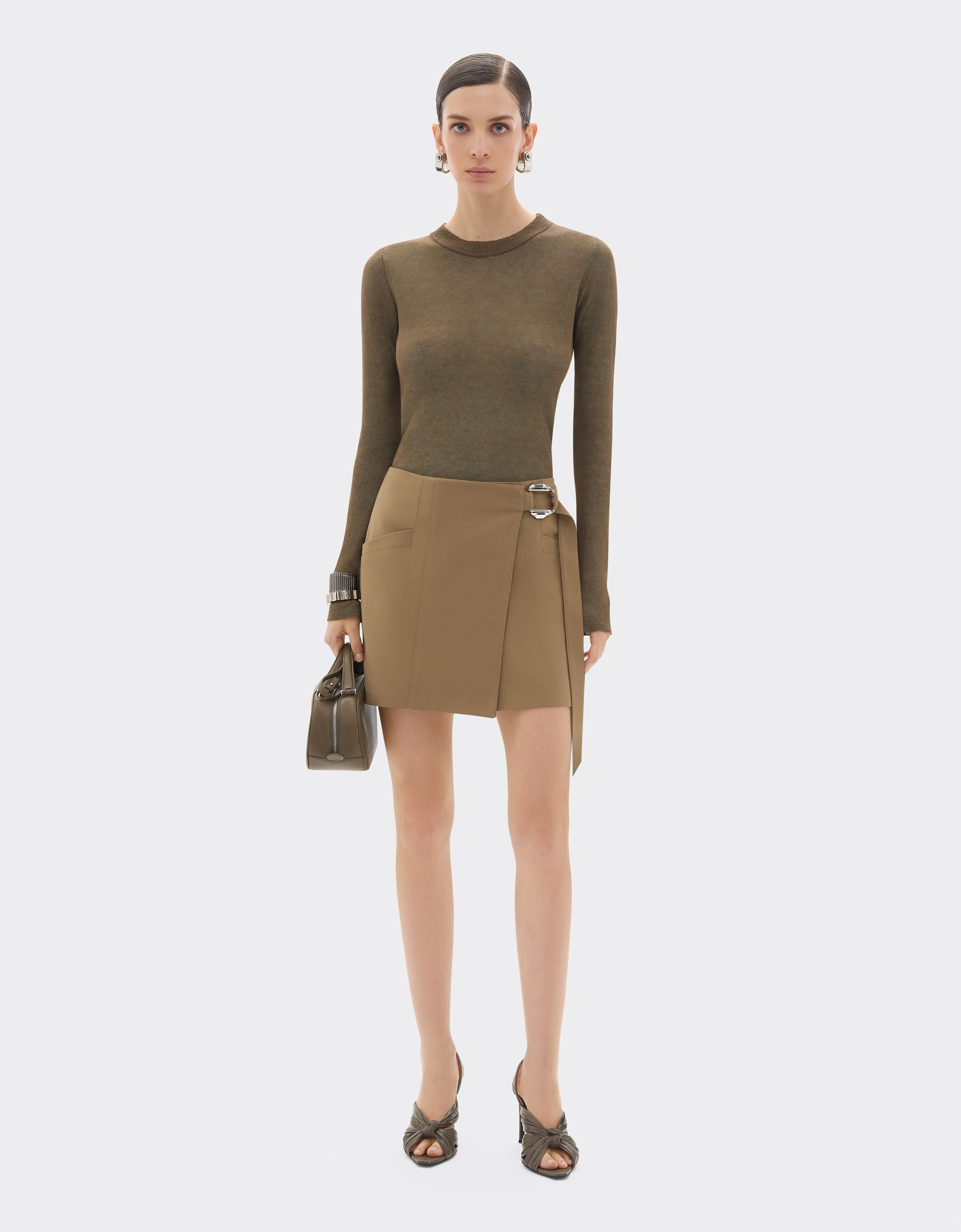 Ferrari Technical cotton skirt Khaki Green 50064f