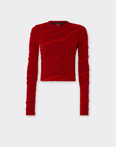 Ferrari Close-fitting sweater in wool and cotton Black 21683f
