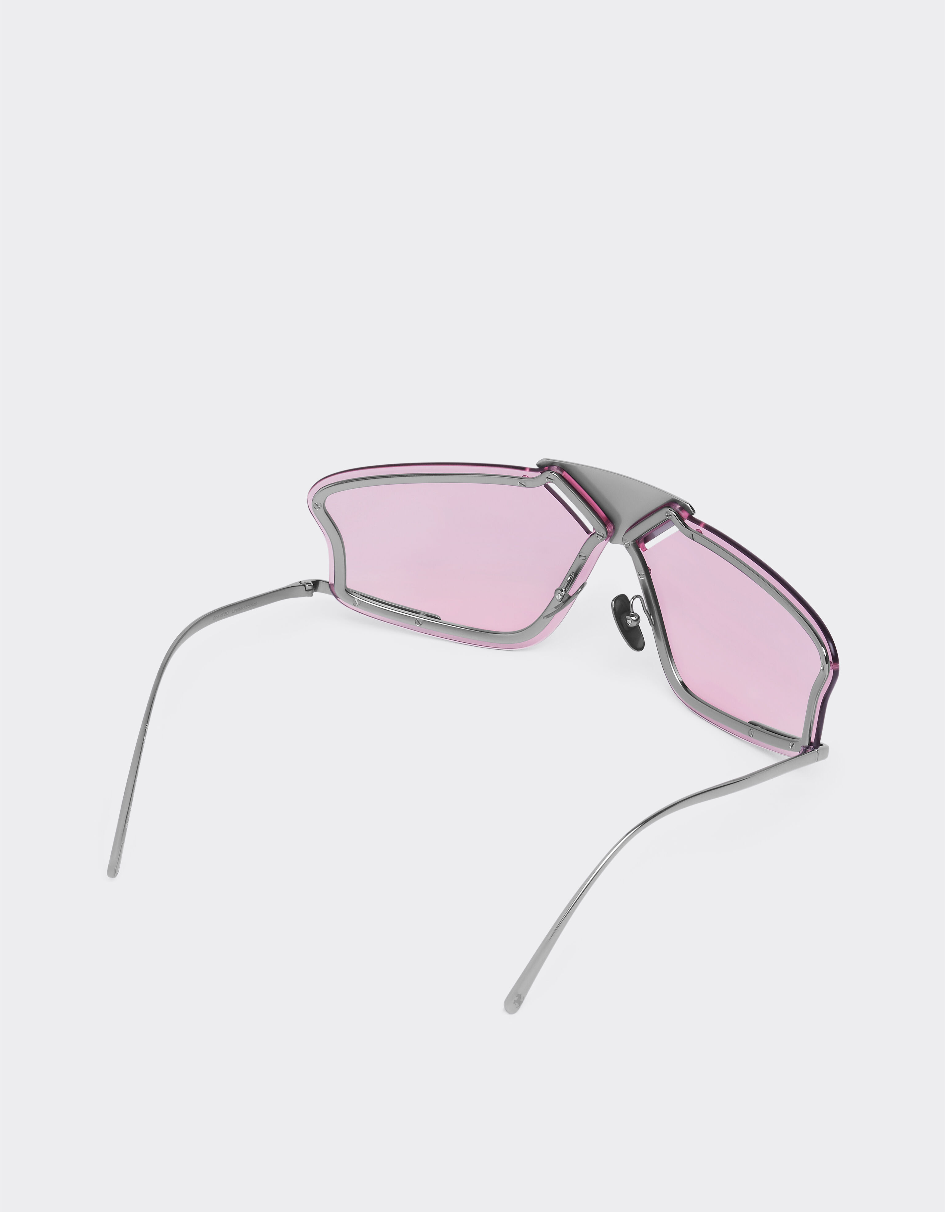 Ferrari Ferrari Sonnenbrille mit rosafarbenen Gläsern Silber F1006f