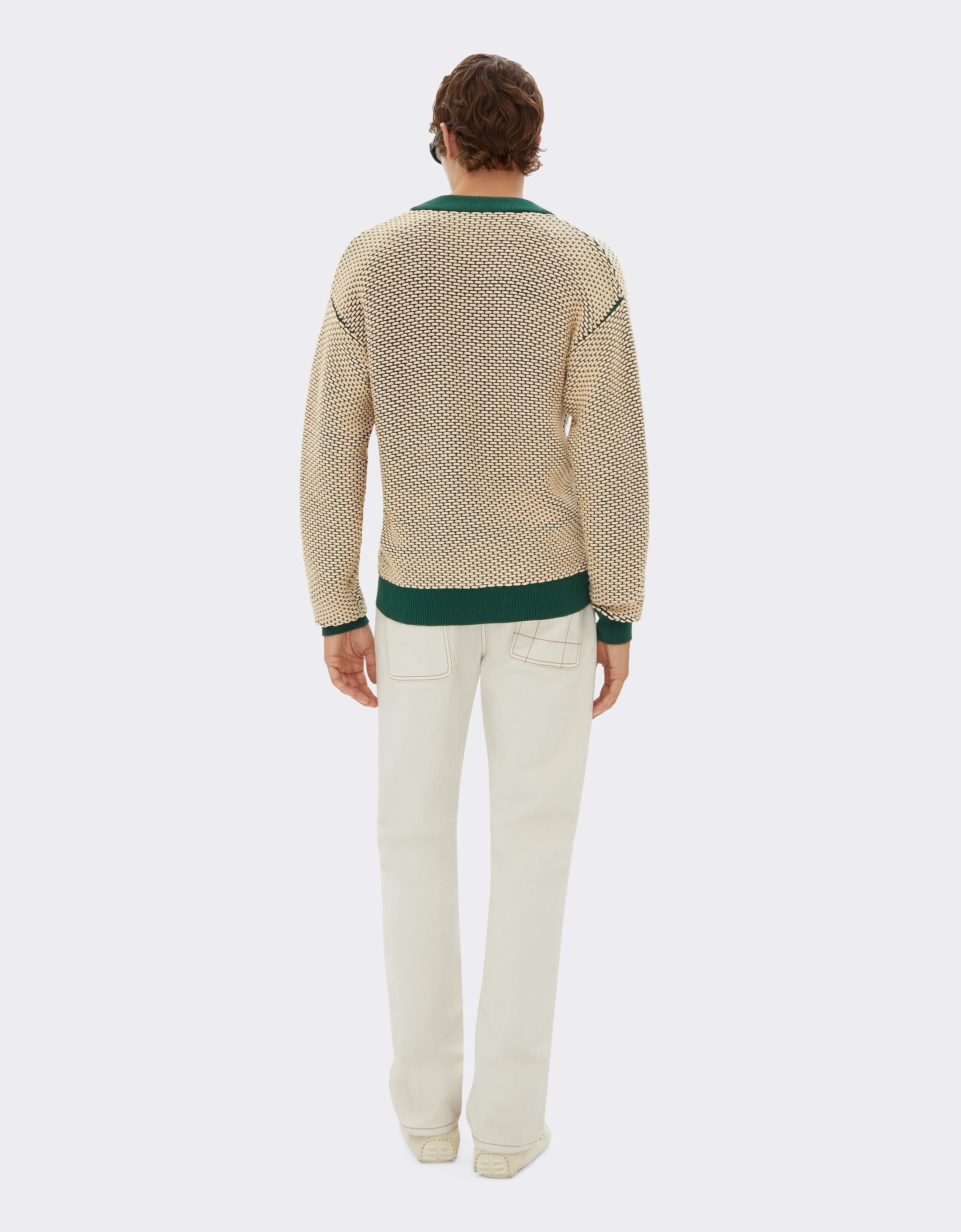 Ferrari Cardigan in misto cotone effetto 3D Ecru 21831f
