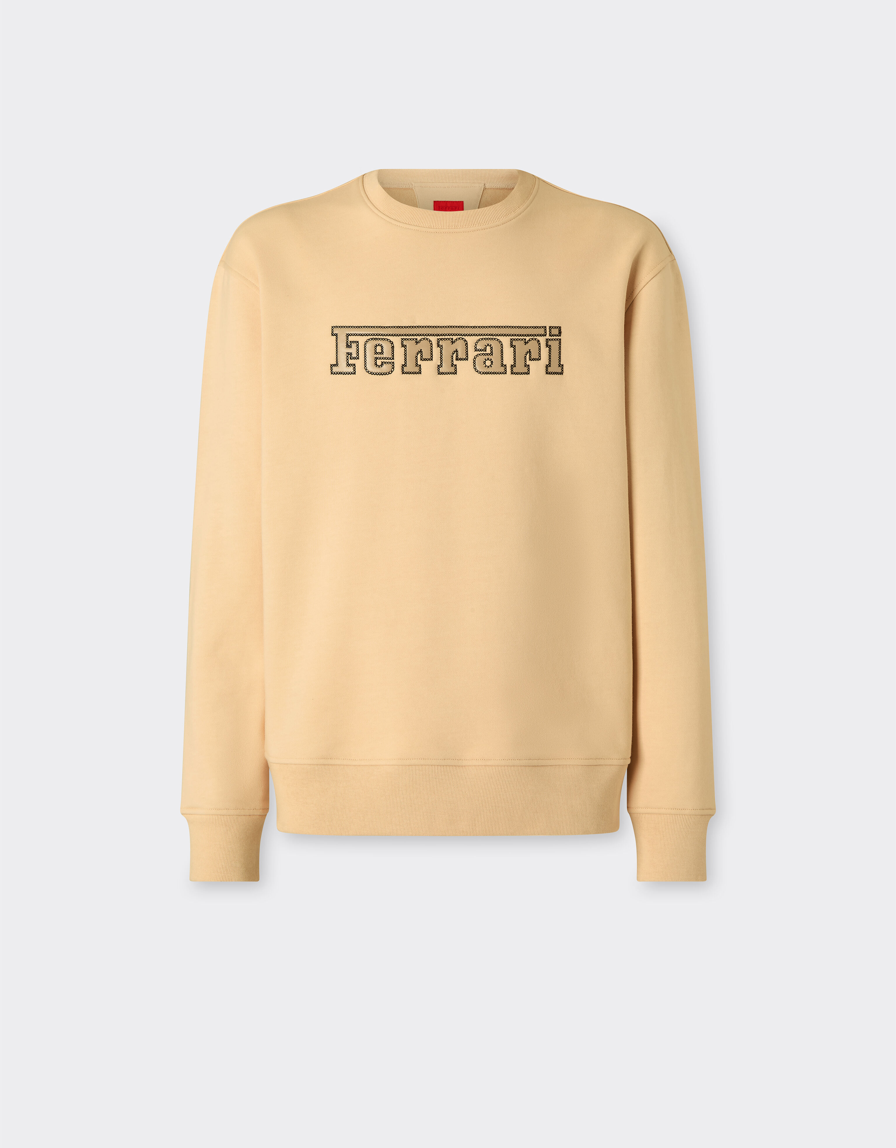 Ferrari Sweatshirt aus Baumwolle mit Ferrari-Aufnäher Jute 50834f