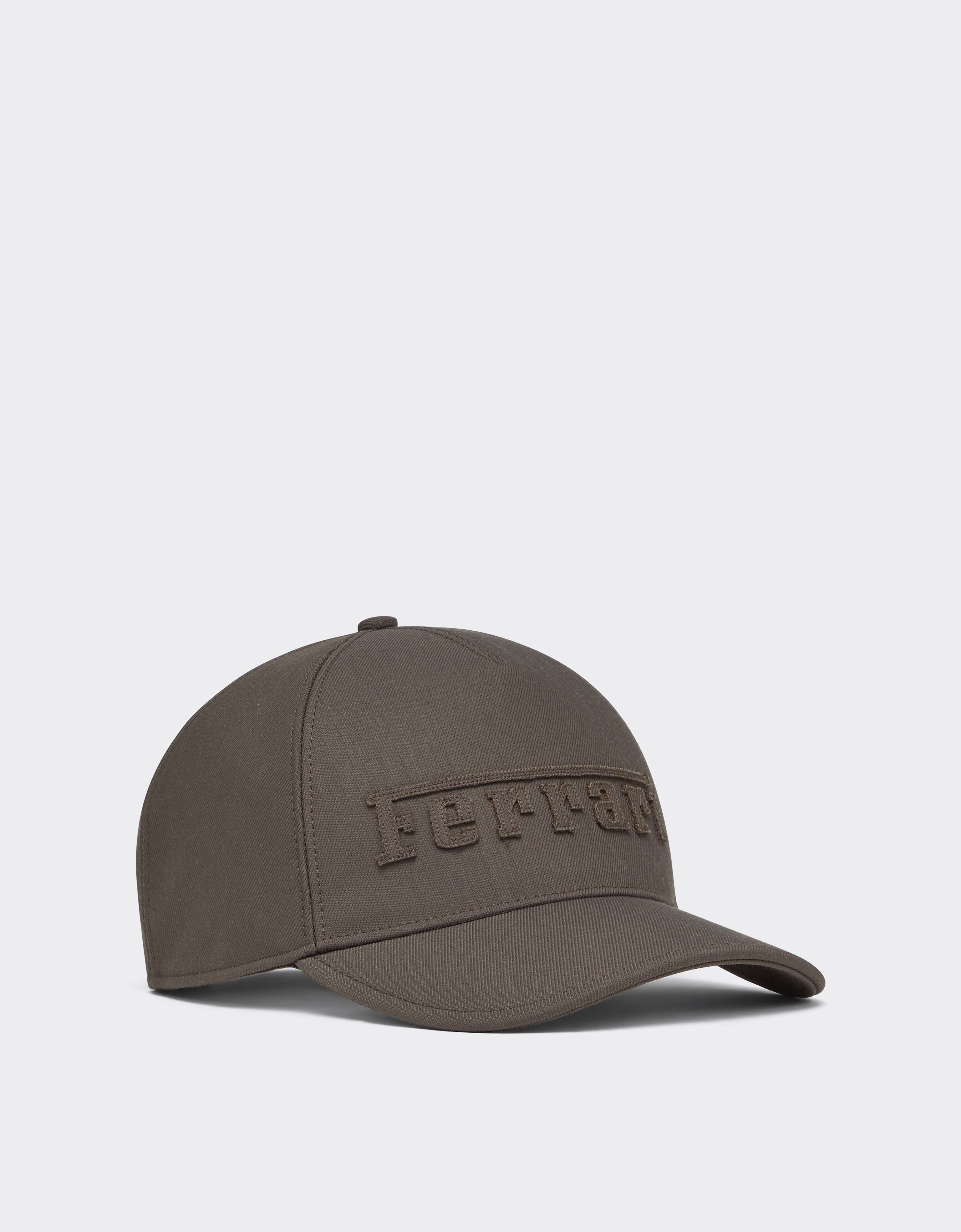 Crepe Baseball Cap with Embroidered Logo Ferrari Crepe Baseball Cap with Embroidered Logo Moka CANCP0055WWO0016f