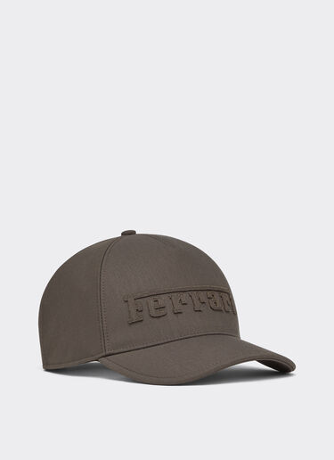Crepe Baseball Cap with Embroidered Logo Ferrari Crepe Baseball Cap with Embroidered Logo Moka CANCP0055WWO0016f