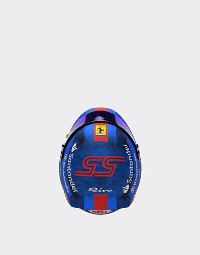 Ferrari Carlos Sainz Miami 2024 Special Edition mini helmet in 1:2 scale Blu Scozia F1349f