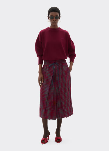 Ferrari Wool and viscose skirt with Vichy pattern Cherry 22649f