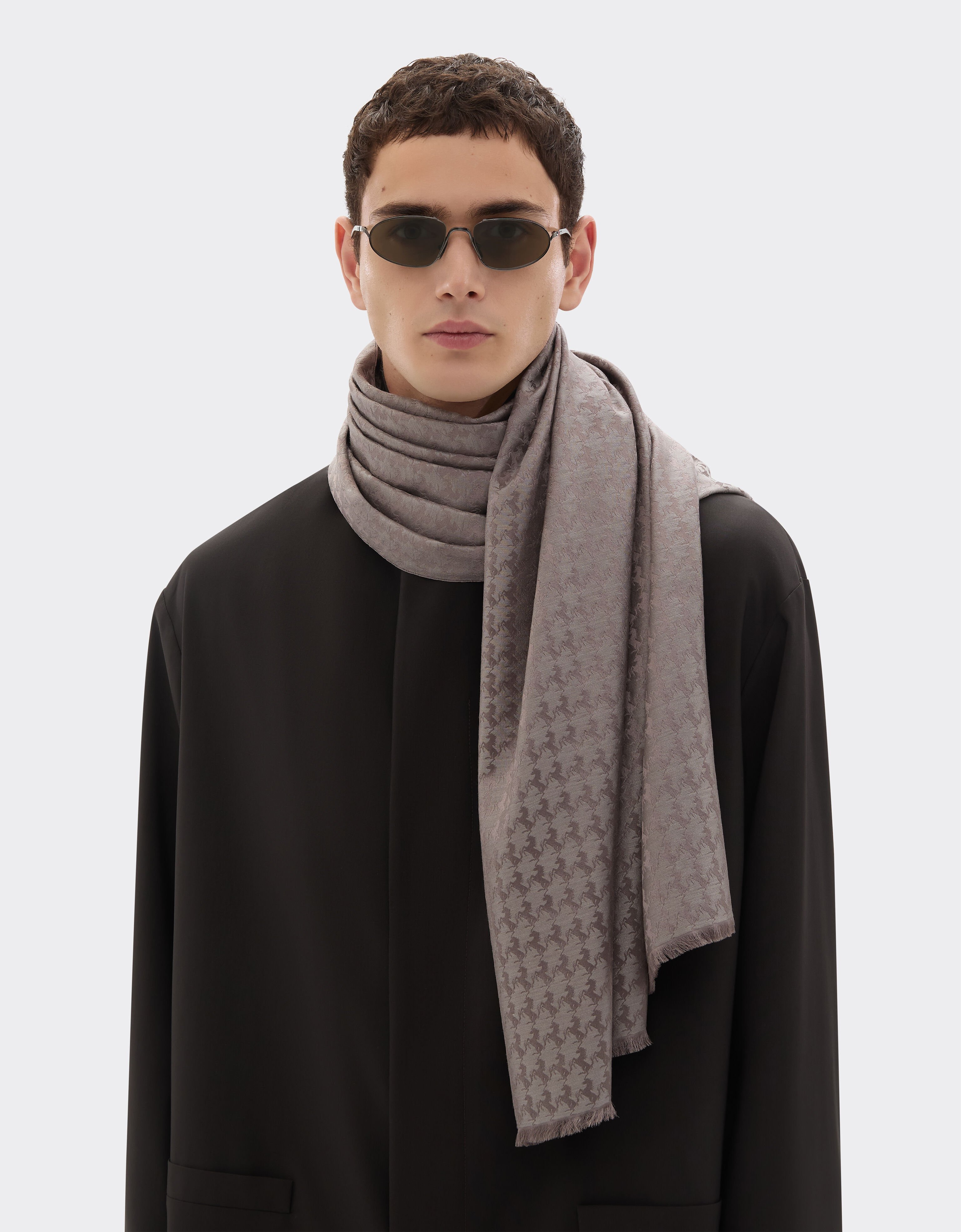 Ferrari Wool and silk scarf Clay 50611f