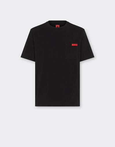 Ferrari Cotton T-shirt with pocket Ecru 22039f