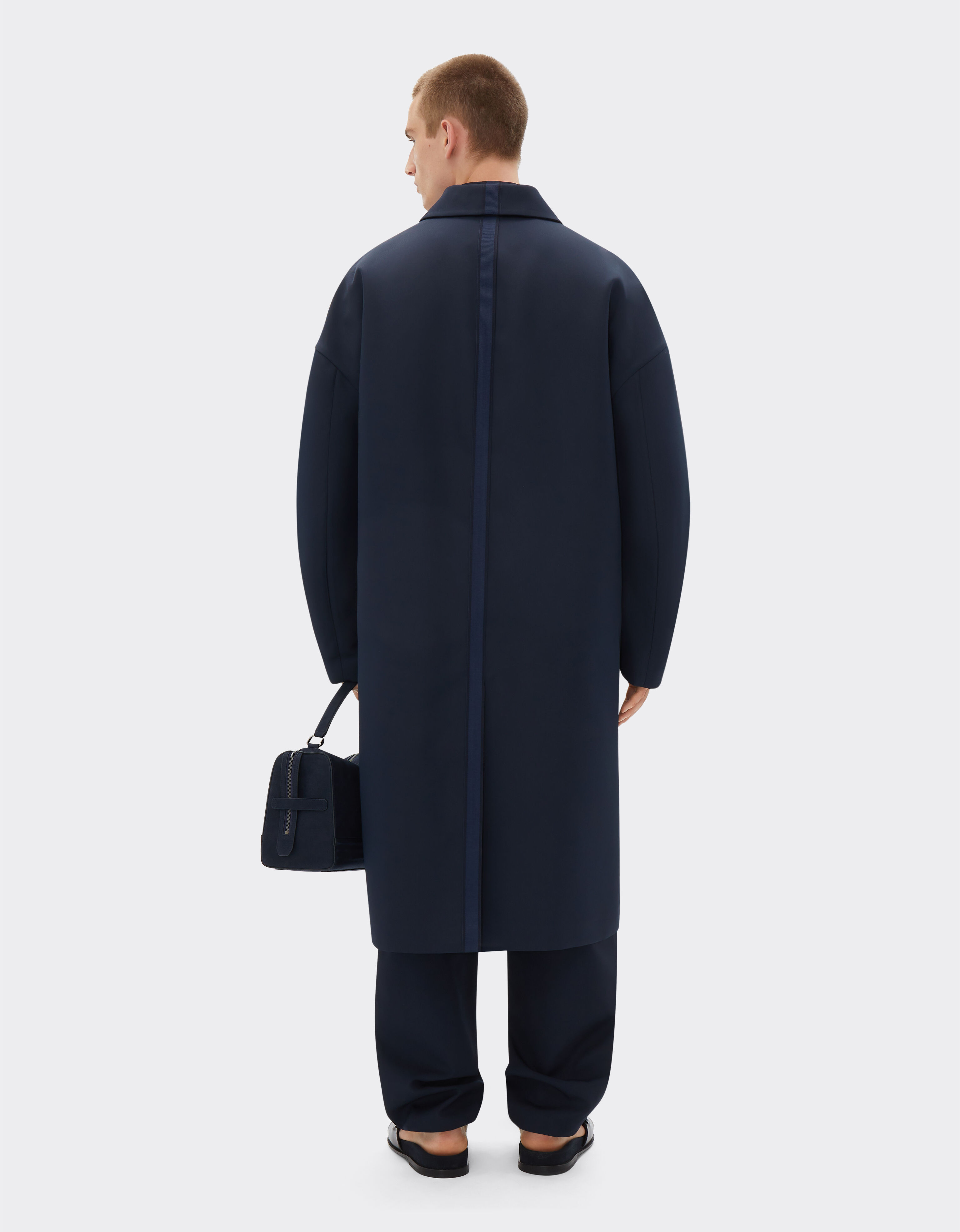 Ferrari Single-breasted coat in two-tone double-sided tech fabric Navy 21749f