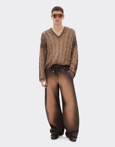 Ferrari Airbrushed leather trousers Marrone Scuro 51436f