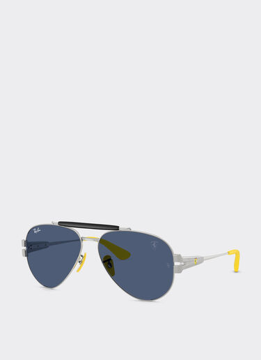 Ferrari Ray-Ban for Scuderia Ferrari RB3762M in silver-tone metal with blue lenses Silver LA01Bf