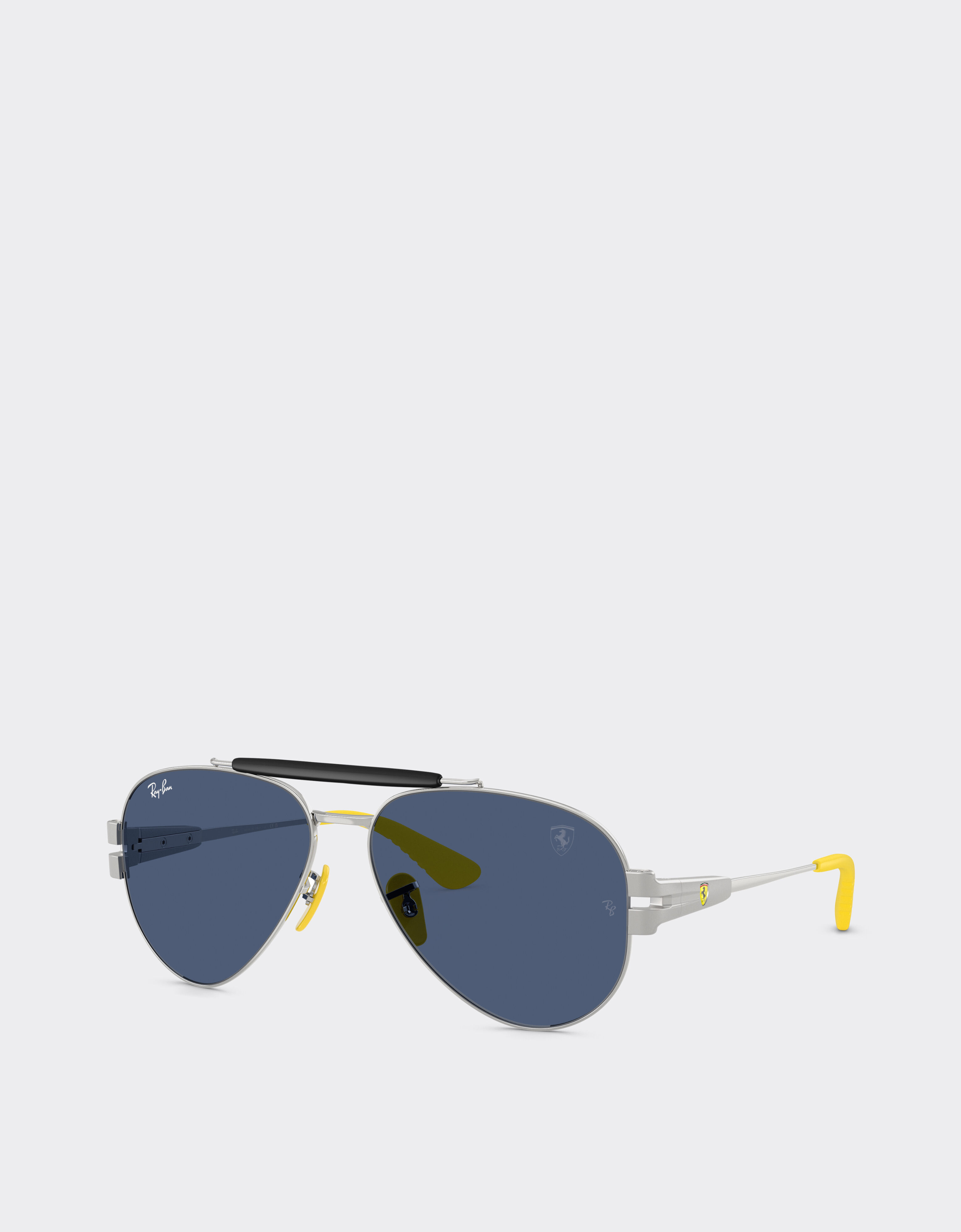 Ferrari Ray-Ban for Scuderia Ferrari RB3762M in silver-tone metal with blue lenses Silver LA01Bf