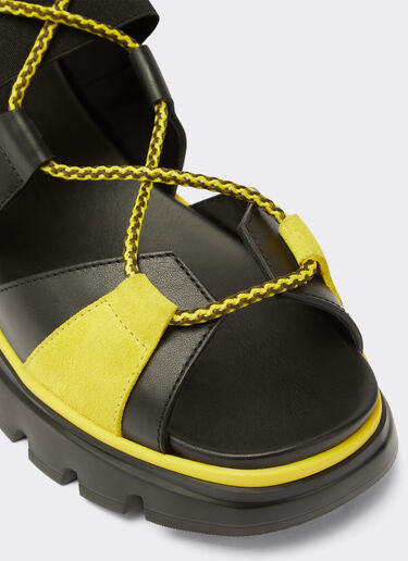 Ferrari Leather and suede sandals with crossover laces 黑色 20310f