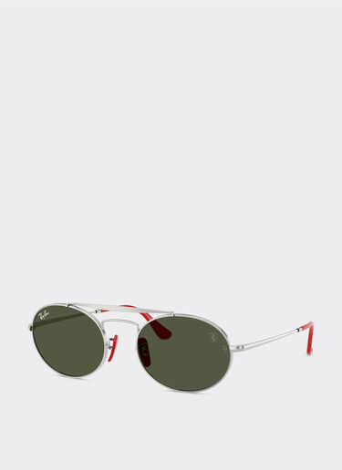 Ferrari Ray-Ban for Scuderia Ferrari RB3775M in silver and red metal with green lenses Silver LA0ECf