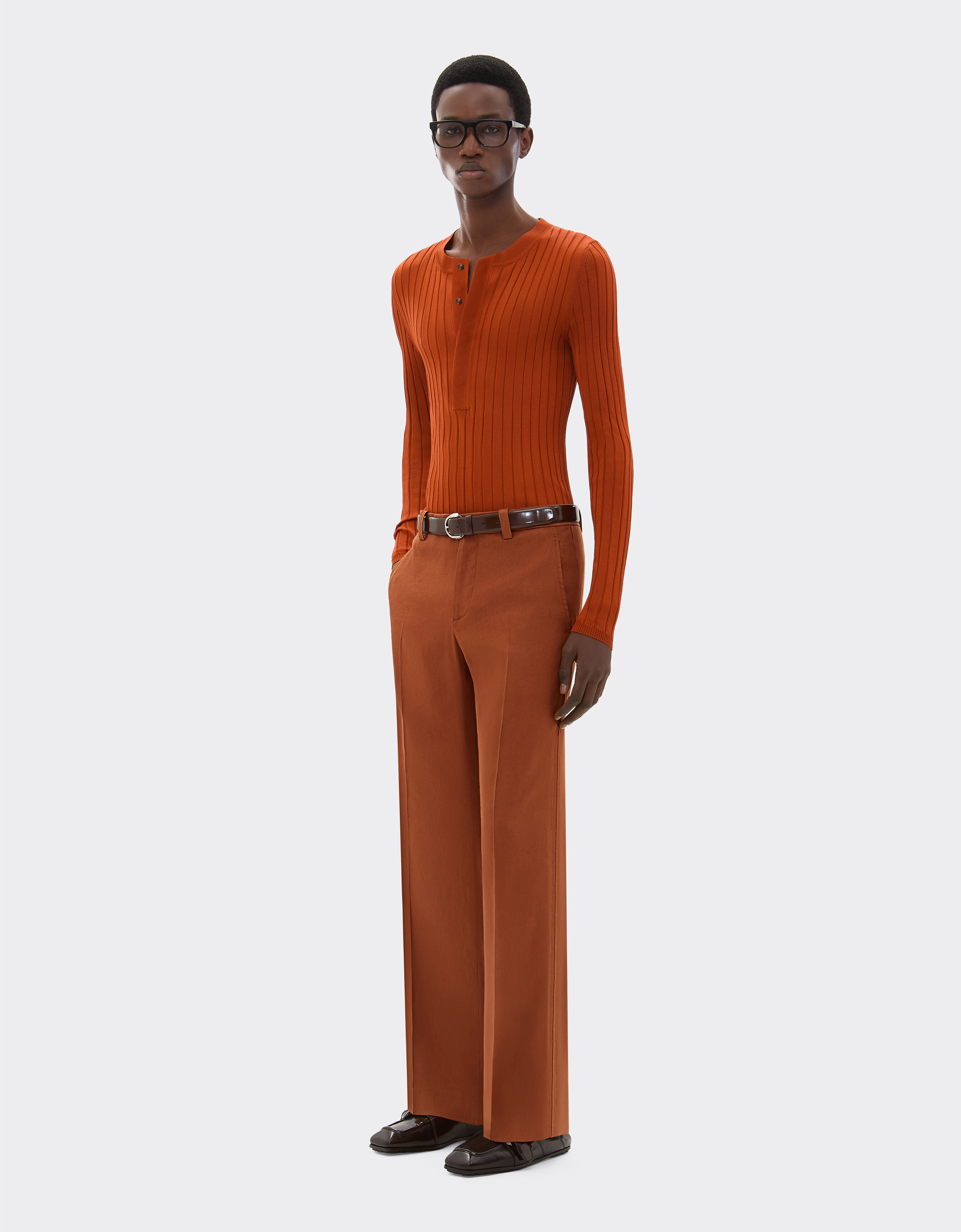 Ferrari Trousers in linen and viscose gabardine Tabacco 22089f