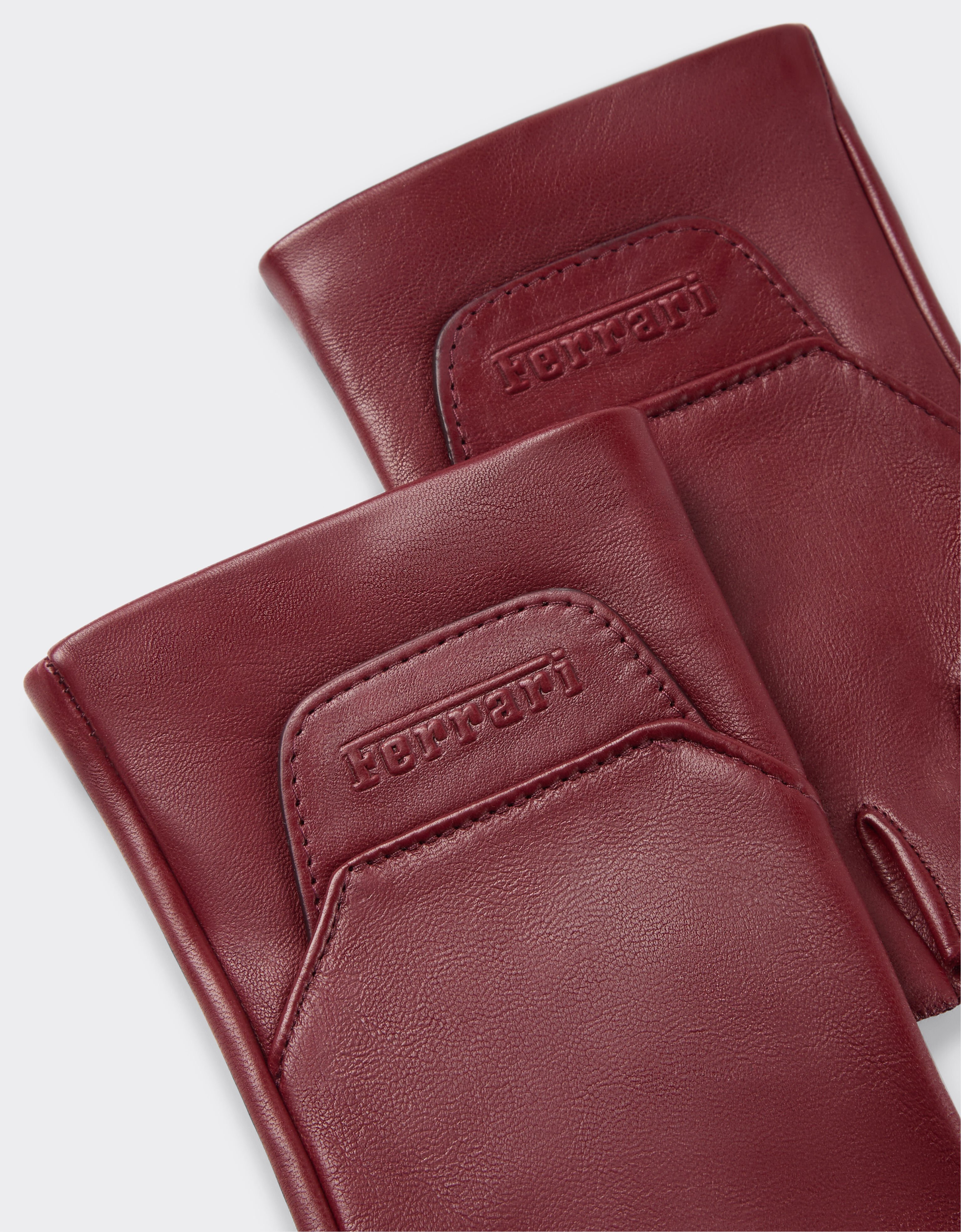 Ferrari Fingerless leather gloves Maison Red 49852f