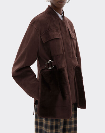 Ferrari Cabán de shearling con estampado de cuadros 7X7 Espresso 22582f