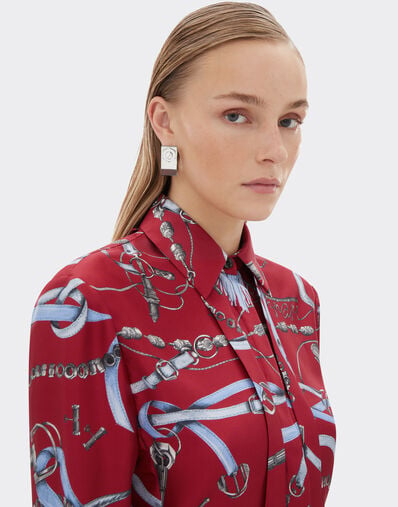 Ferrari Chemise en soie avec imprimé Ferrari Closet Maison Red 50805f