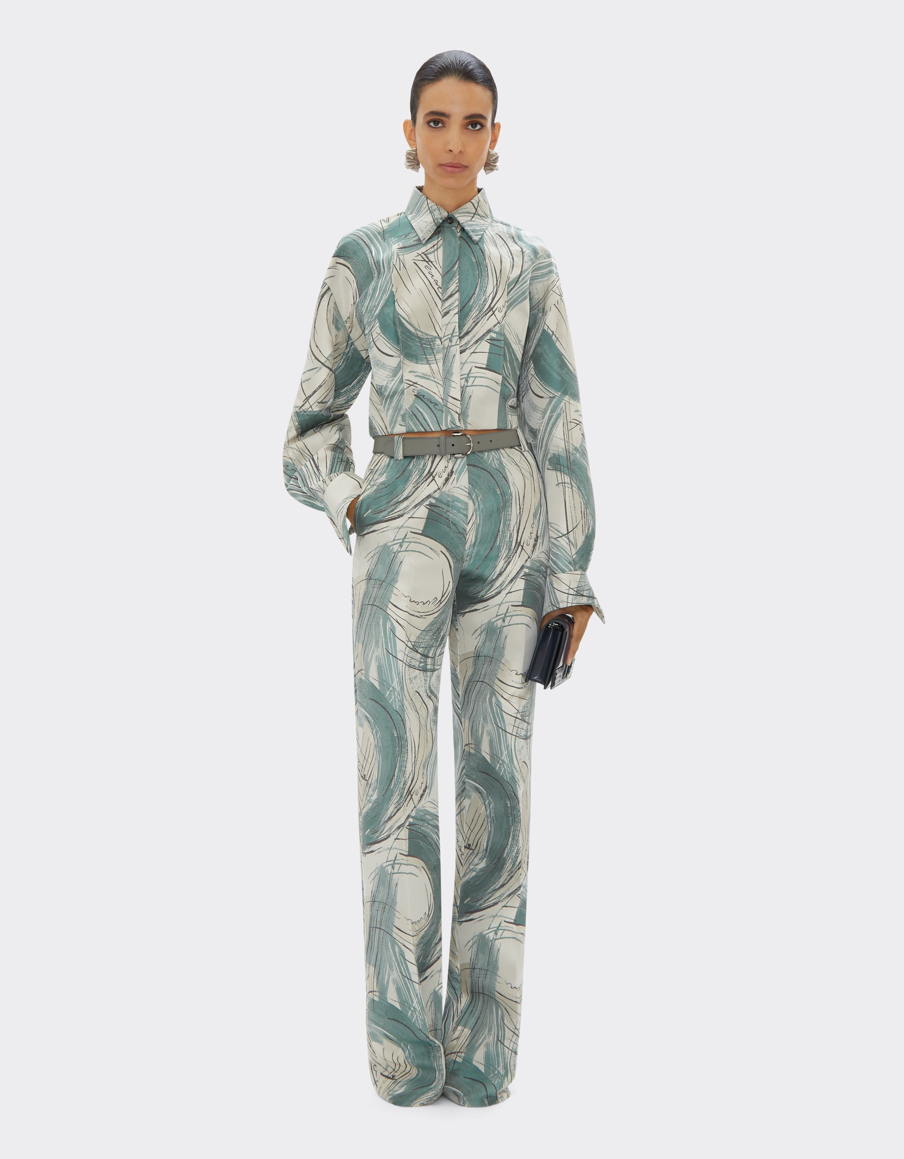 Ferrari Jacquard trousers with brushed motif Ecru 21769f