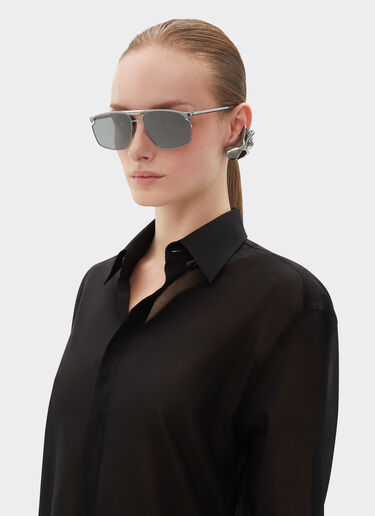 Ferrari Ferrari sunglasses in gunmetal grey metal with polarised silver mirror lens Ingrid F1536f