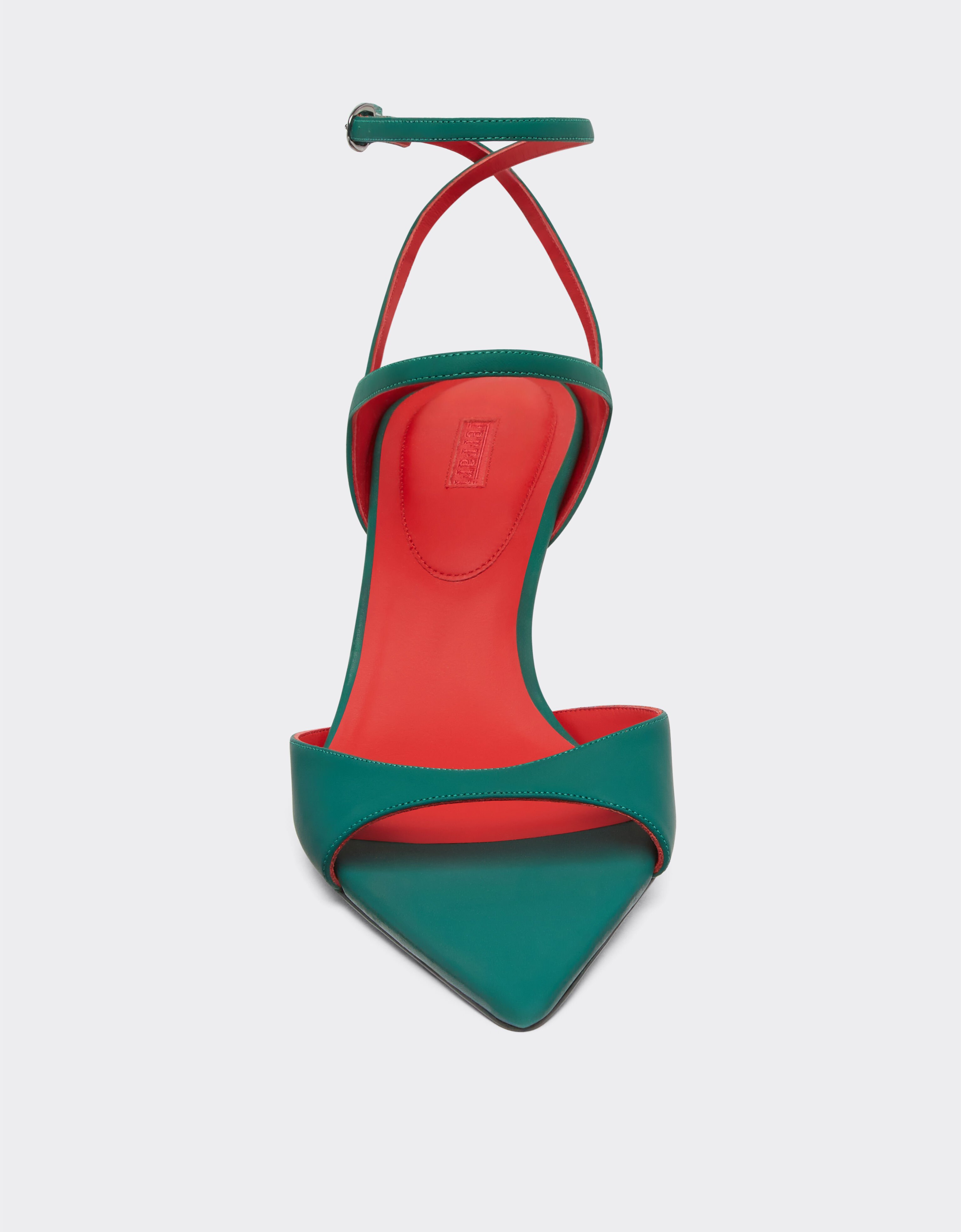 Ferrari Slingback sandals in rubberised leather Ficus Green 22008f