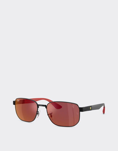 Ferrari Ray-Ban pour Scuderia Ferrari RB8329M en métal noir avec verres marron miroir rouge foncé Nero LA0JWf