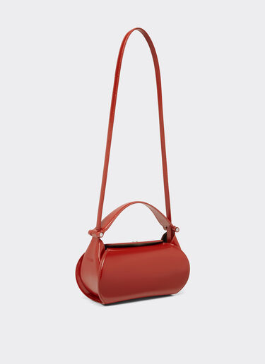 Ferrari Borsa Ferrari Dino con tracolla in pelle lucida Rosso Maison 22665f