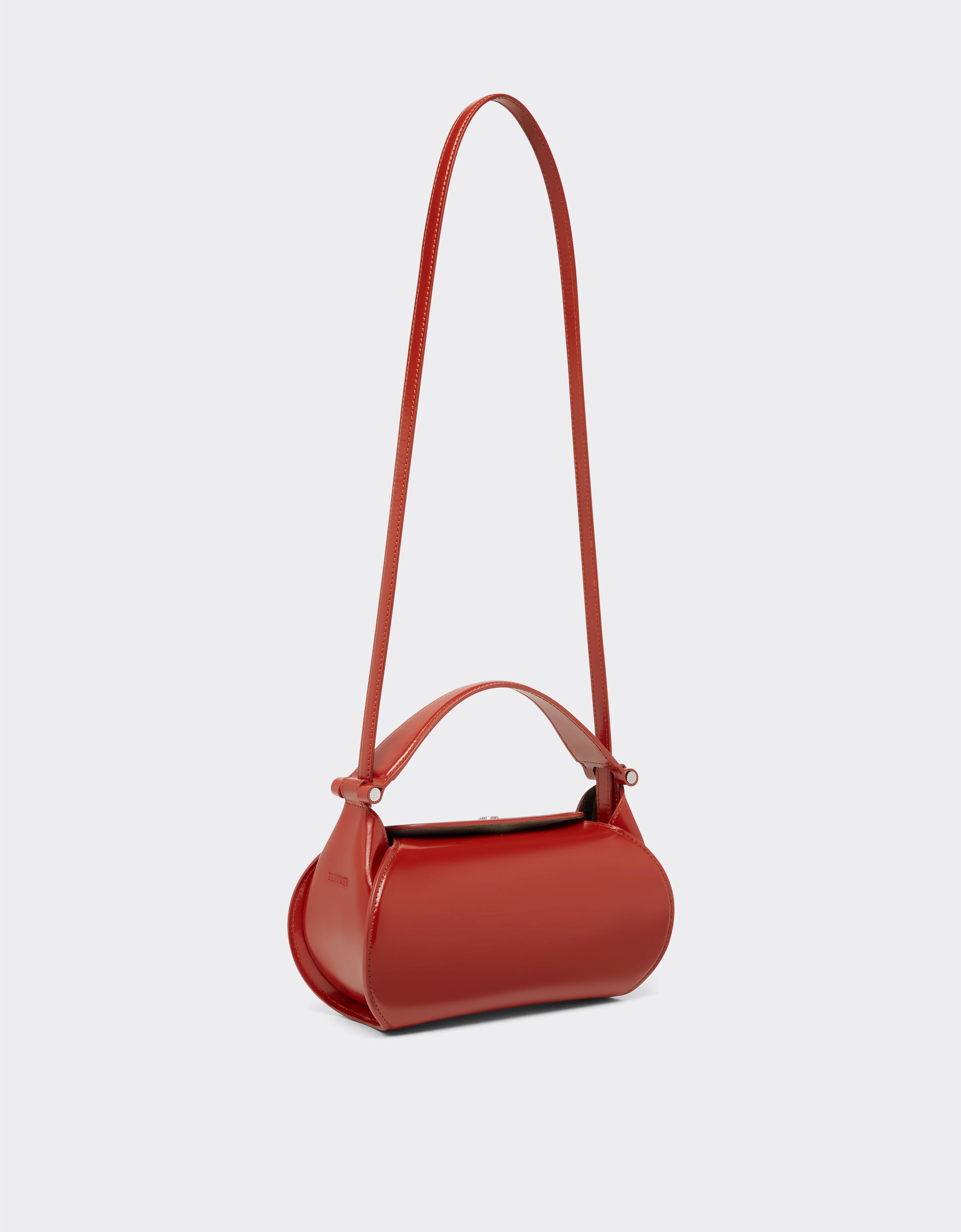 Ferrari Borsa Ferrari Dino con tracolla in pelle lucida Rosso Maison 22665f