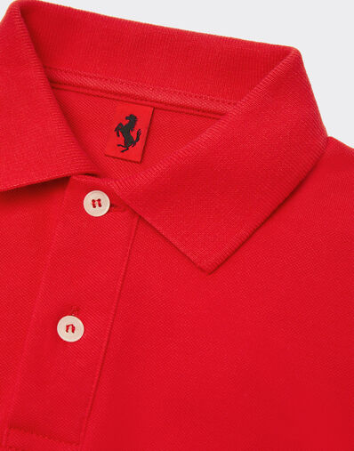 Ferrari Polo de niño en piqué de algodón orgánico Rosso Corsa 20161fK