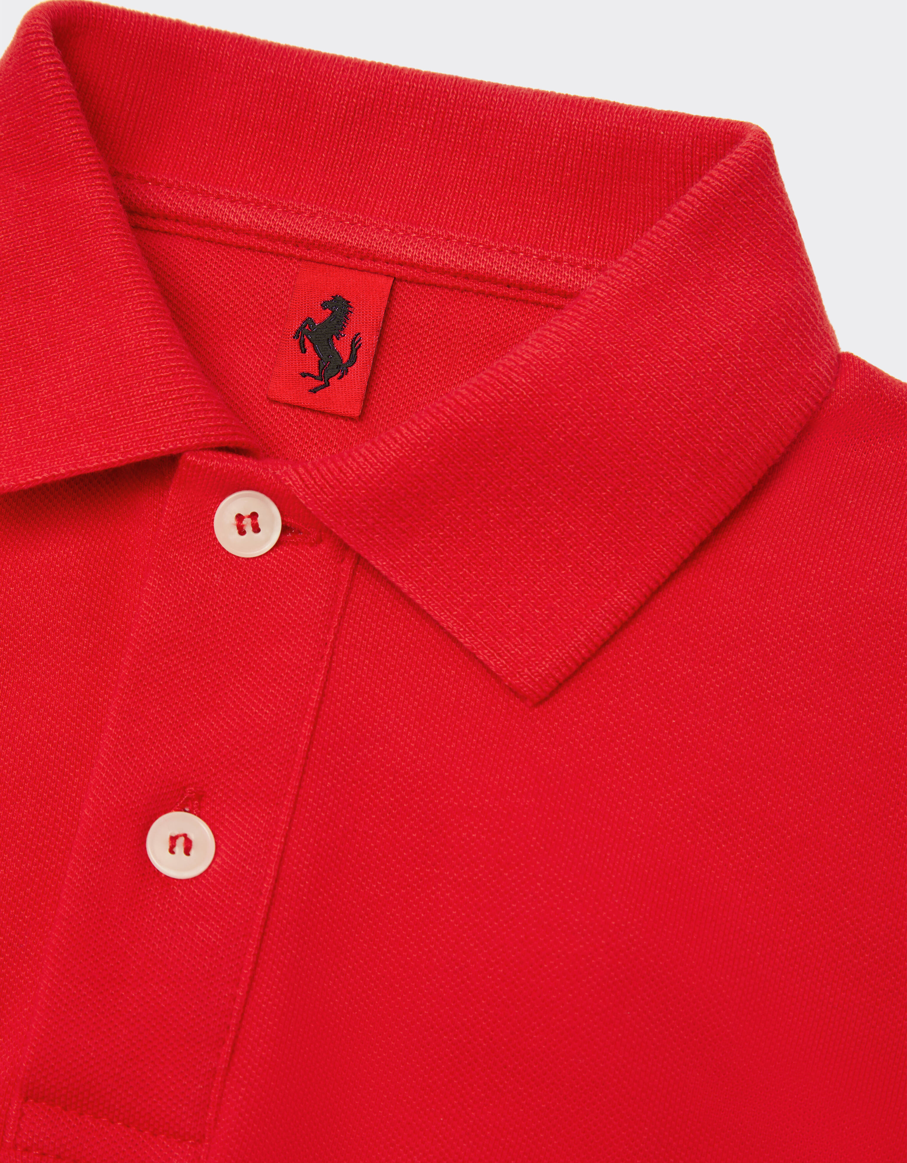 Ferrari Children’s polo shirt in organic cotton piqué Rosso Corsa 红色 20161fK