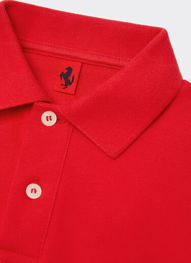 Ferrari Children’s polo shirt in organic cotton piqué Rosso Corsa 红色 20161fK