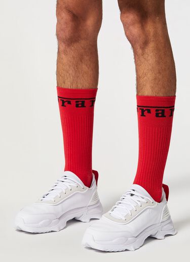 Ferrari Cotton blend socks with Ferrari logo Red 20007f