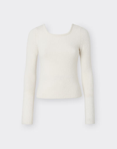 Ferrari Backless top in cashmere and merino wool Ivory 21657f