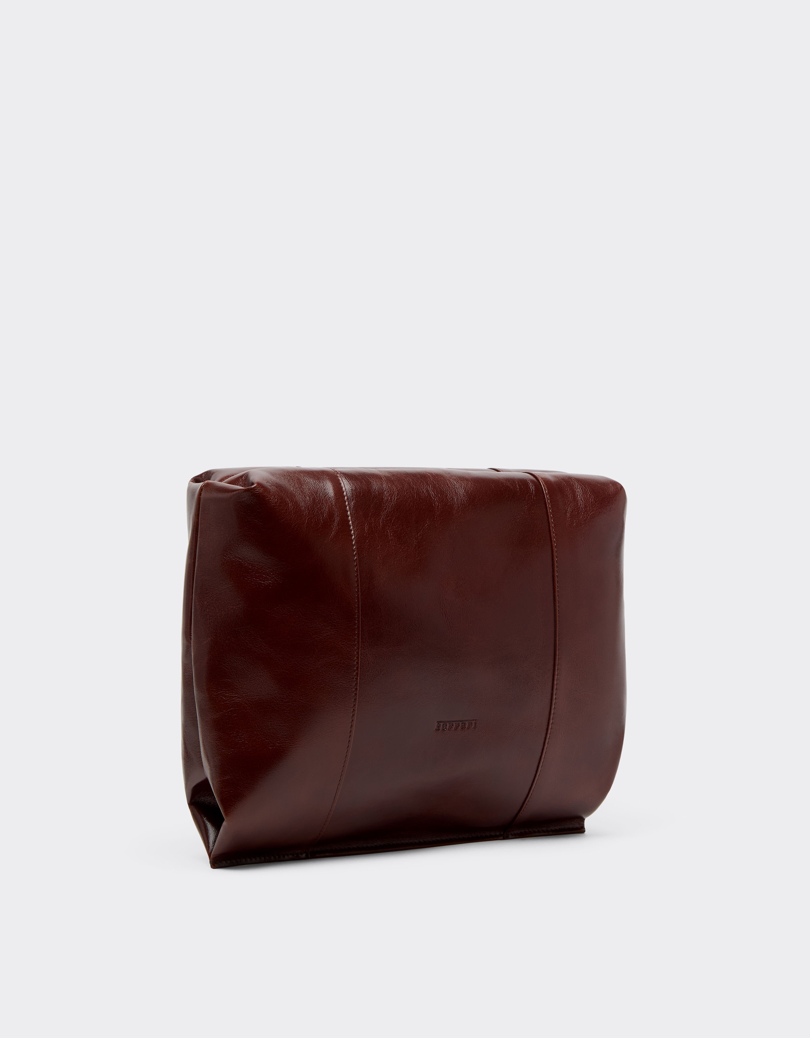 Glossy Leather Clutch Bag Ferrari Glossy Leather Clutch Bag Marrone Scuro CBMTT0001YL00077f