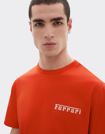 Ferrari T-shirt en coton avec logo Ferrari Rosso Corsa 51044f