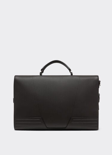 Ferrari Grained leather duffle bag Dark Brown 21371f