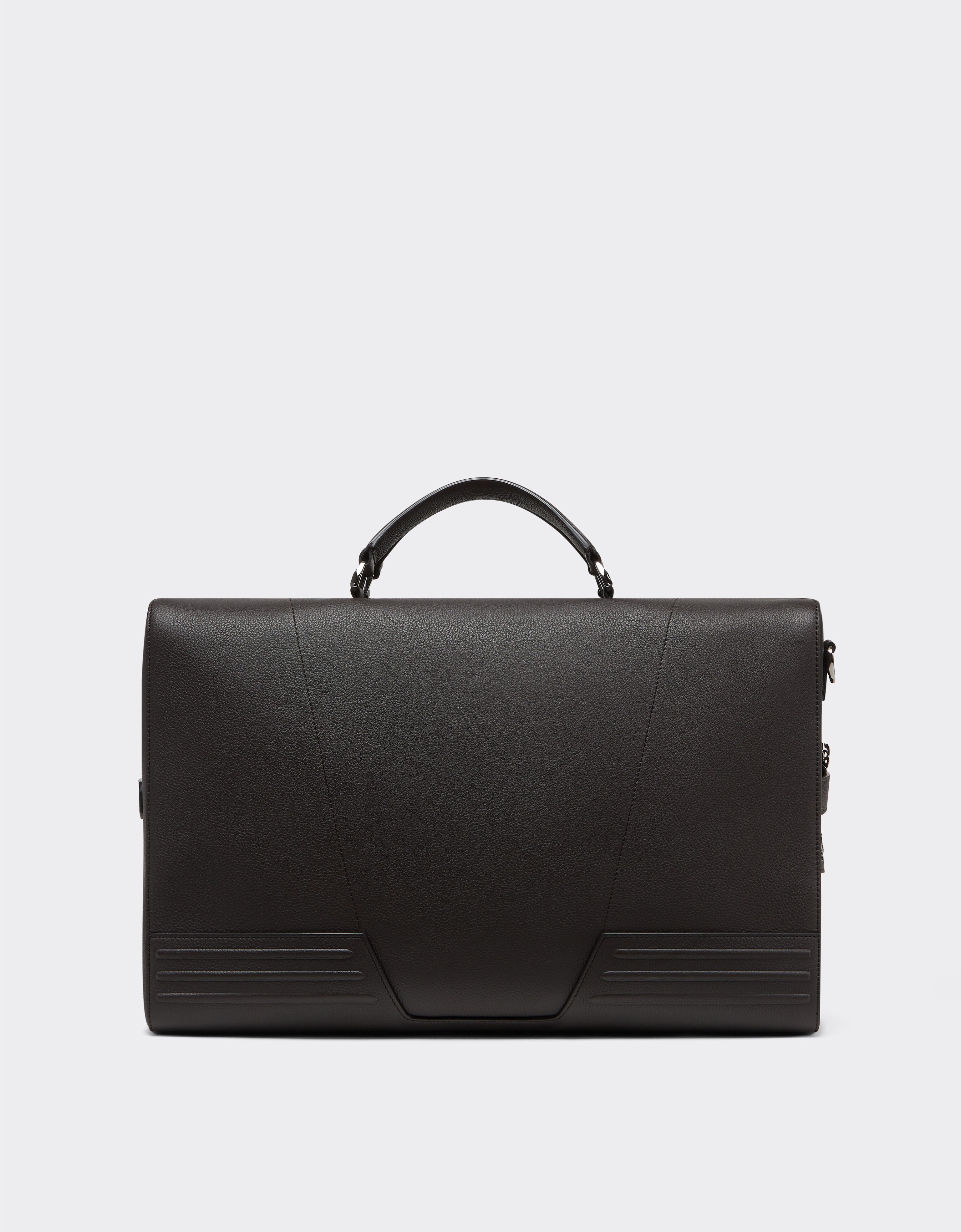 Ferrari Grained leather duffle bag Dark Brown 21371f