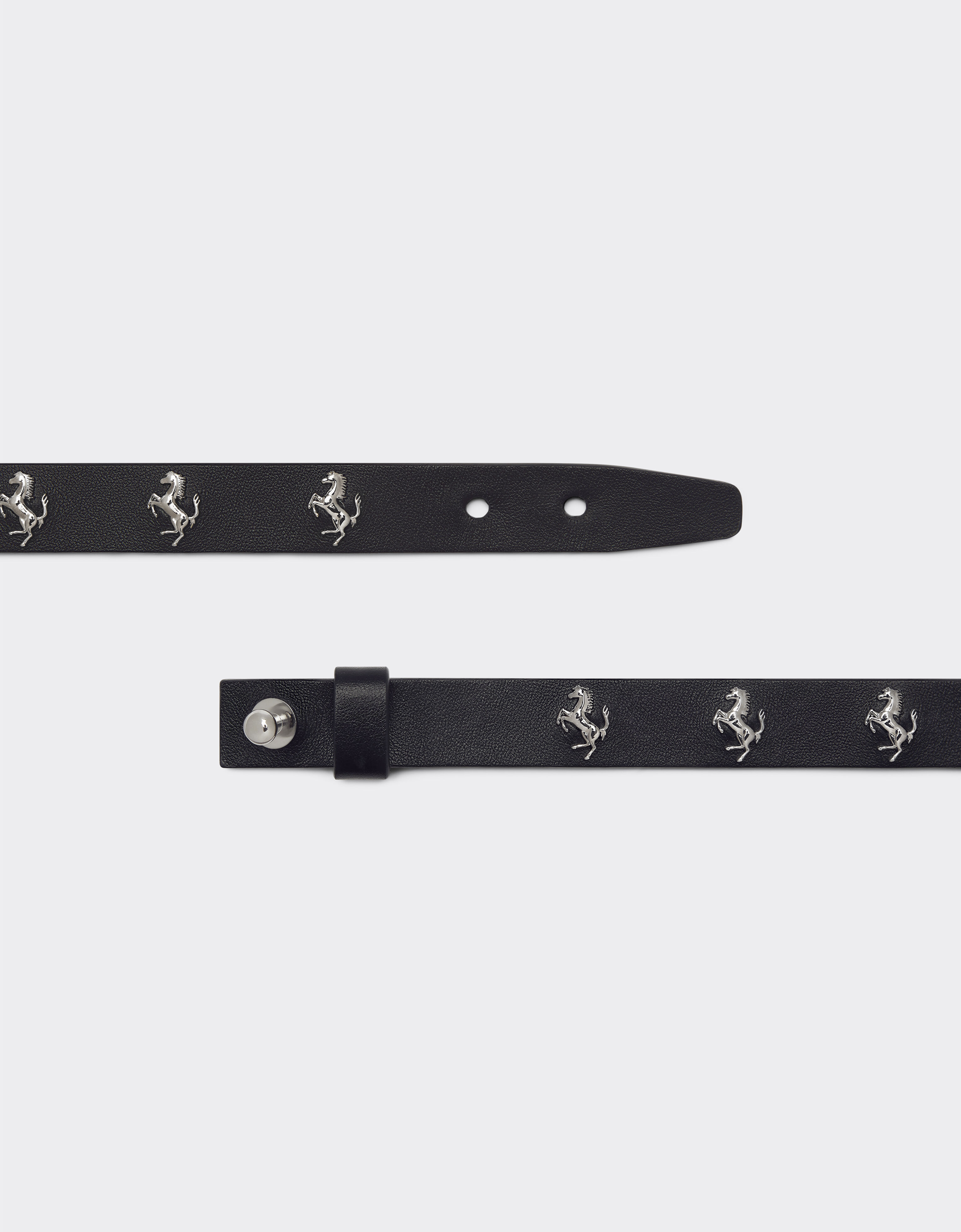 Ferrari Black leather bracelet with studs Black 20257f