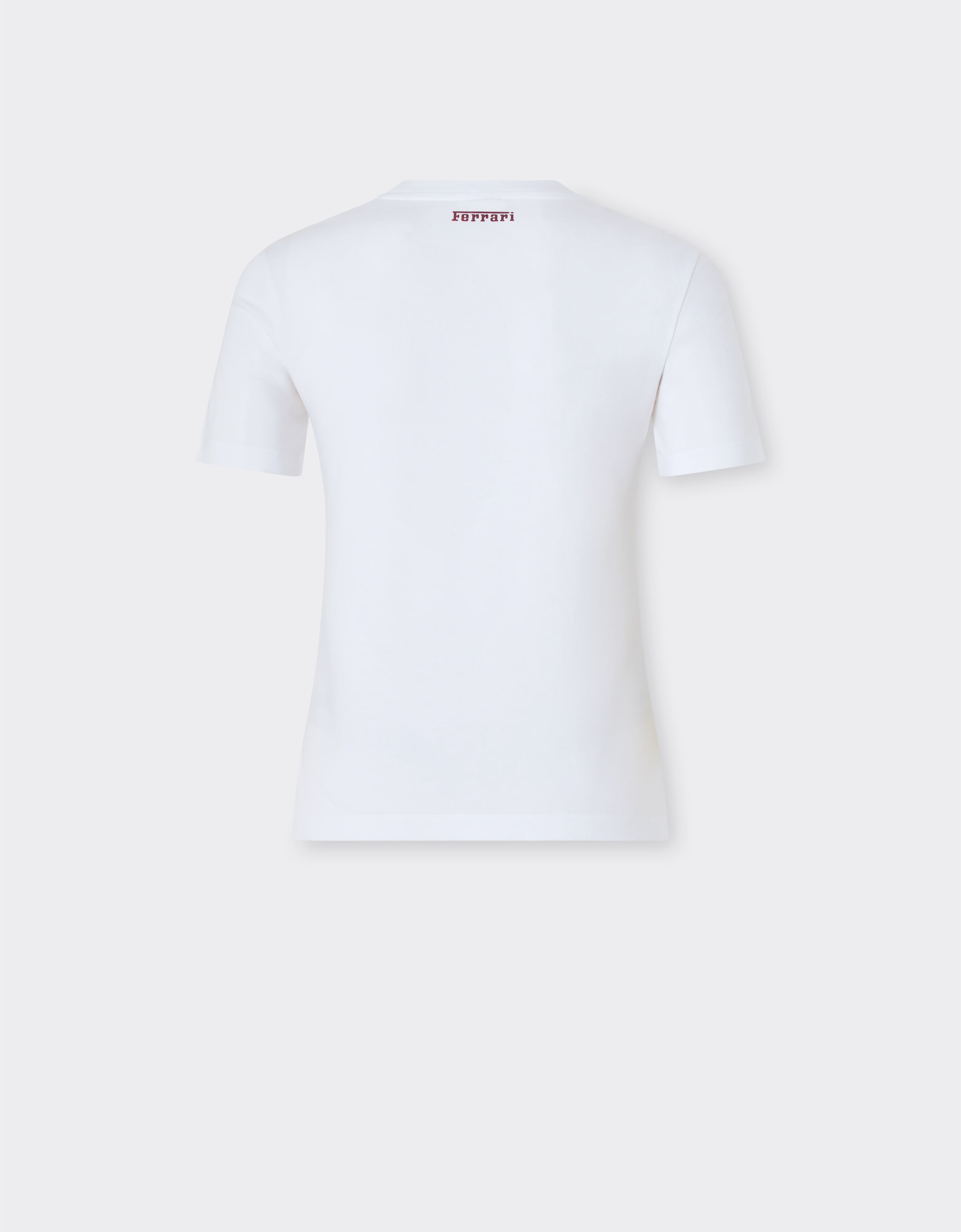 Ferrari Cotton T-shirt with Prancing Horse print Optical White 51034f