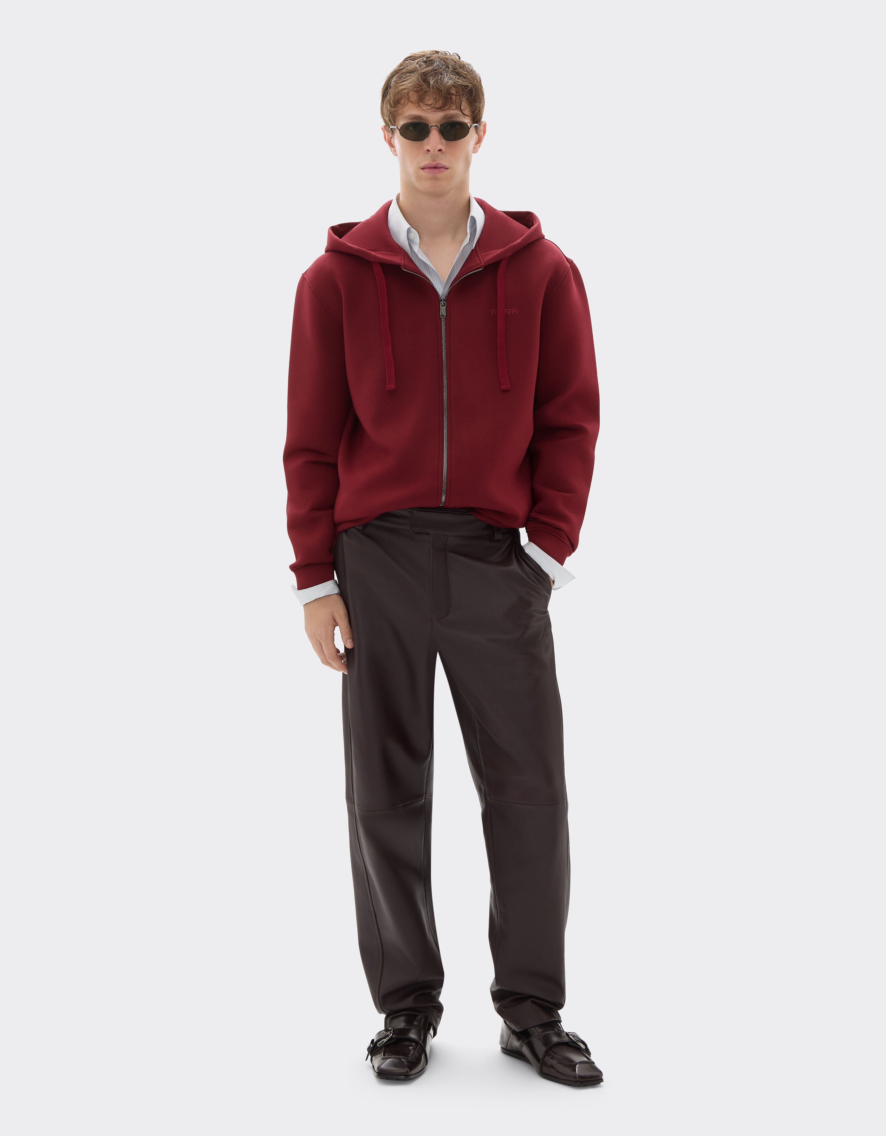 Ferrari Zipped sweatshirt in scuba fabric Mahogany 49285f