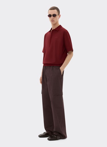 Cotton polo shirt with 7X7 check motif Ferrari Cotton polo shirt with 7X7 check motif Mahogany 22515f