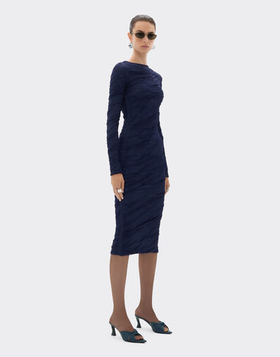 Ferrari Robe en laine et coton Bleu marine 21032f