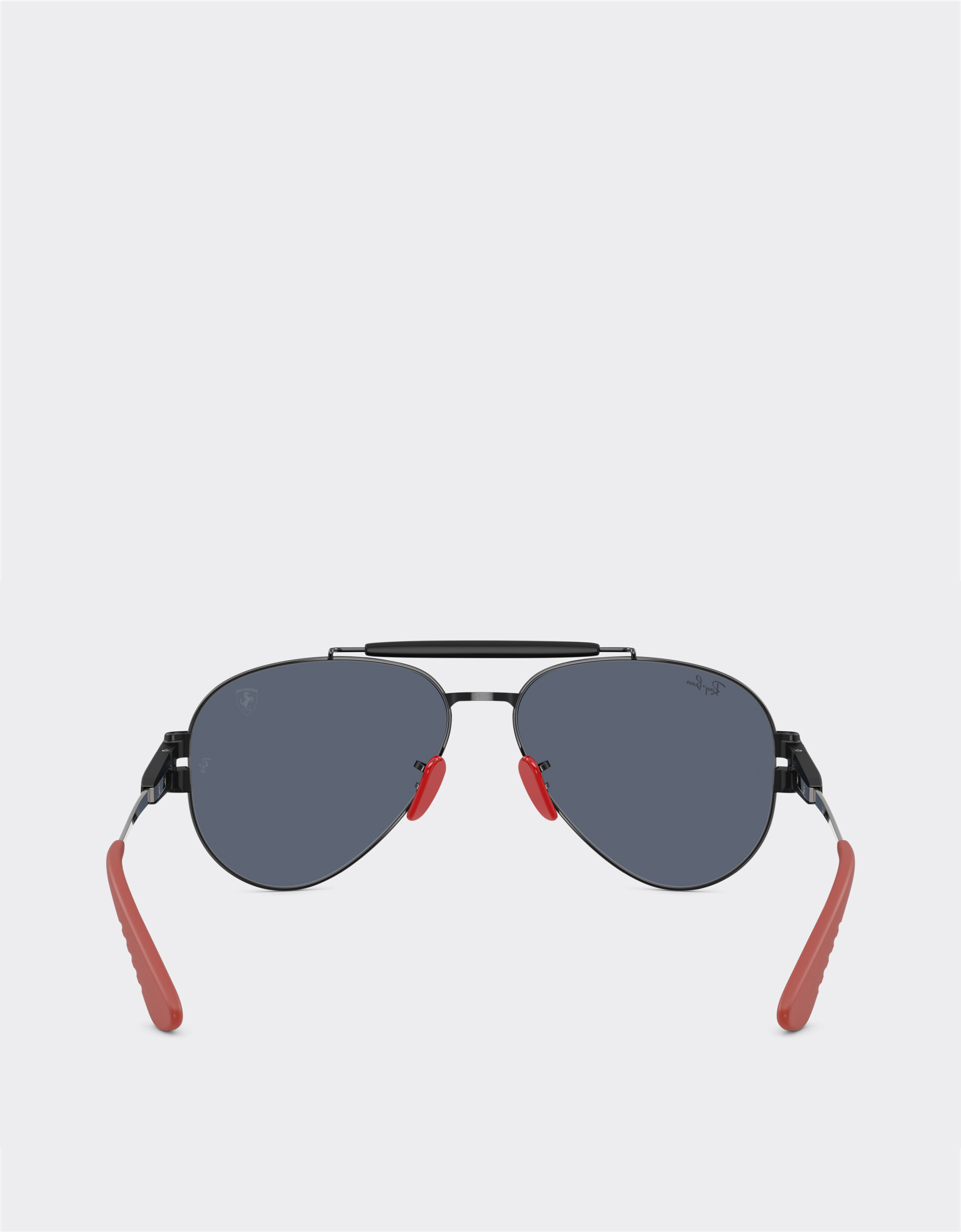 Ferrari Ray-Ban for Scuderia Ferrari RB3762M in black metal with dark grey lenses Black LA01Af