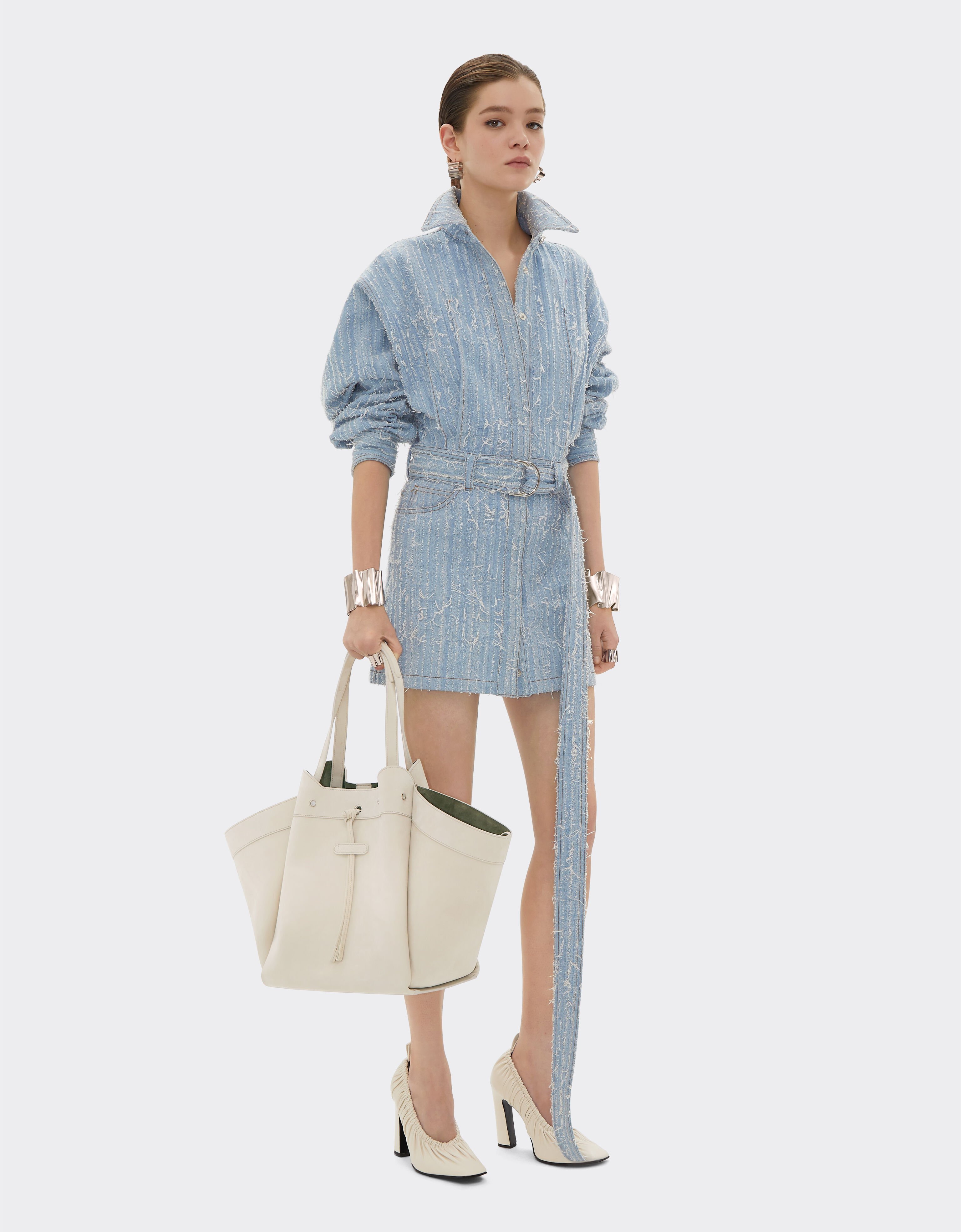 Ferrari Large tote bag in nubuck leather Ecru 22298f
