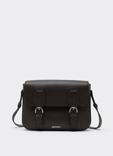 Ferrari Messenger bag in pelle granata Marrone Scuro 50583f