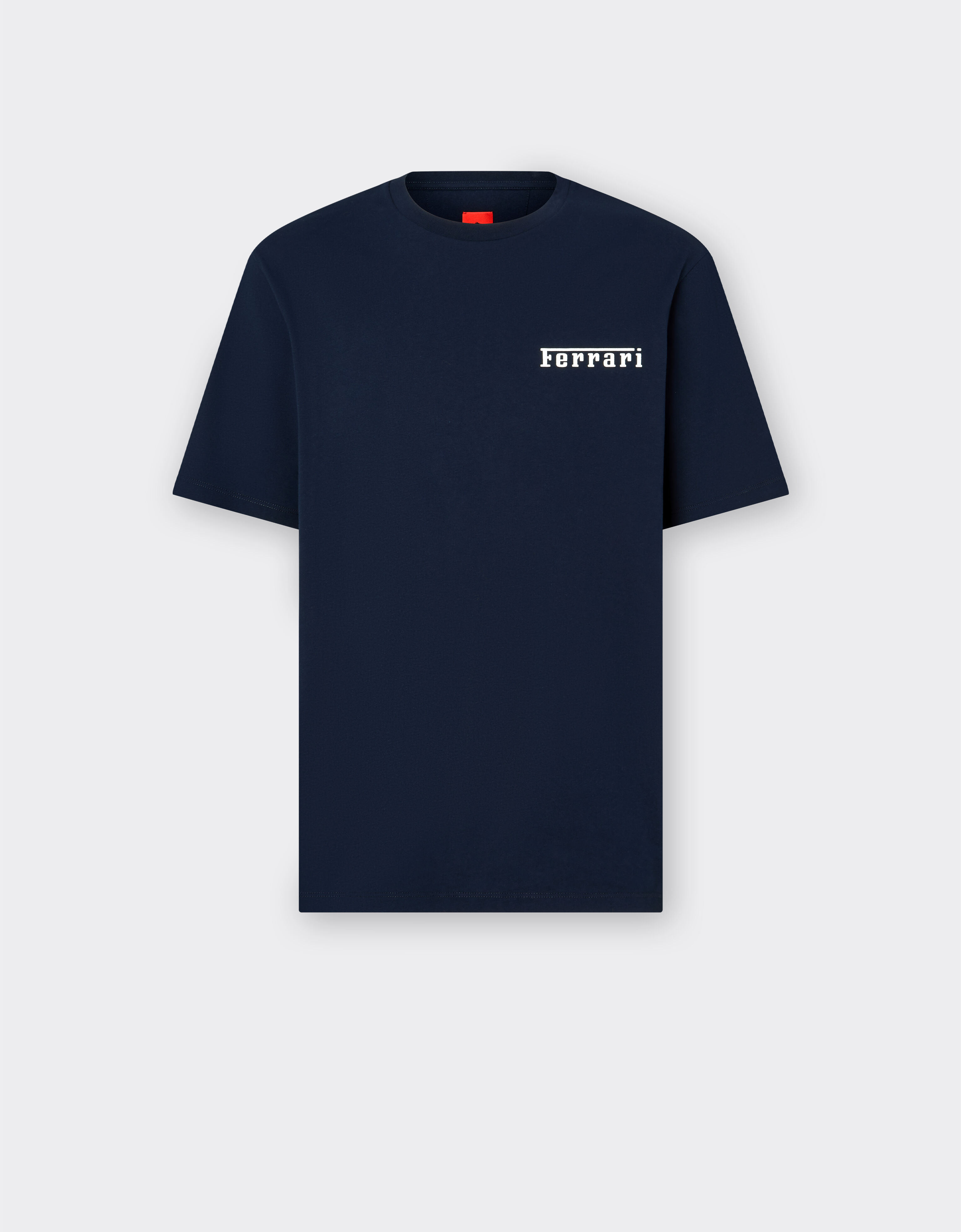 Ferrari T-shirt in cotone con logo Ferrari Navy 21163f