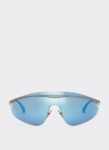Ferrari Ferrari shield sunglasses in gunmetal grey with blue mirror lens Dark Grey F1531f