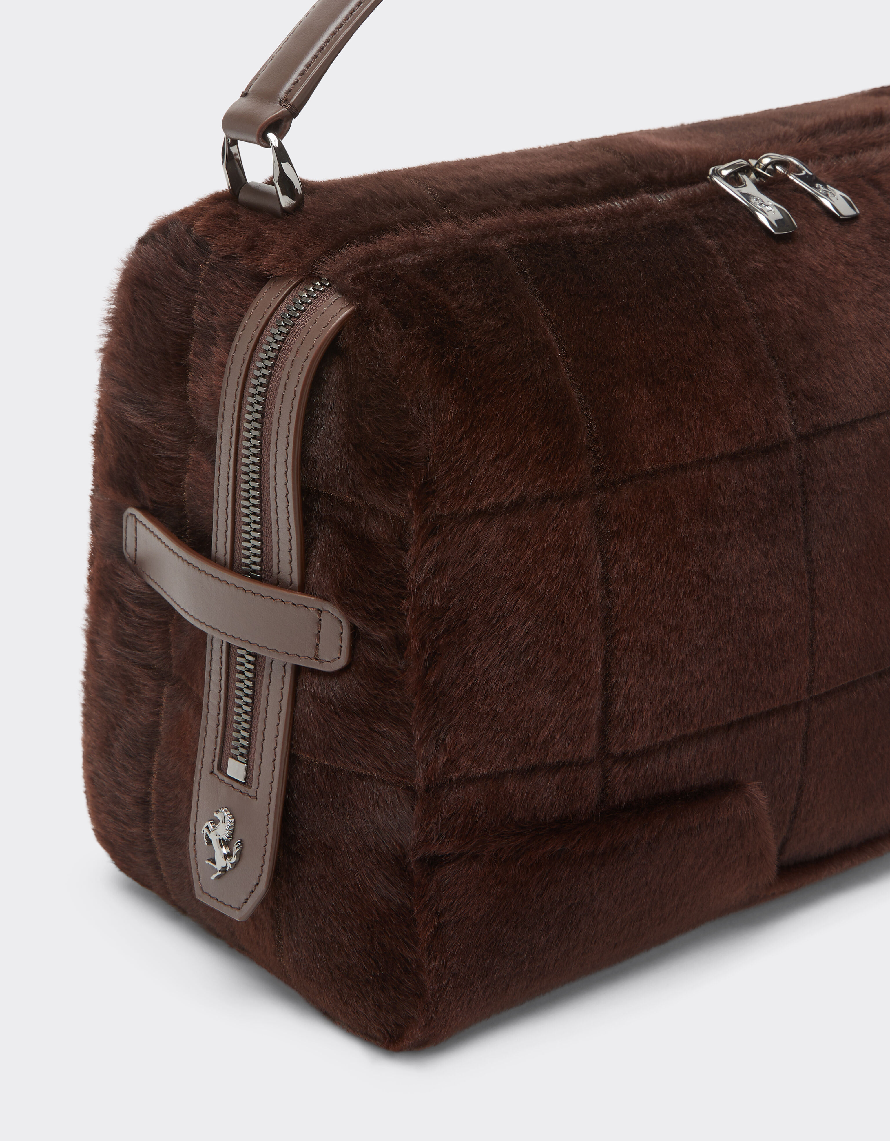 Ferrari Ferrari GT Soft Umhängetasche aus Shearling Espresso 49132f