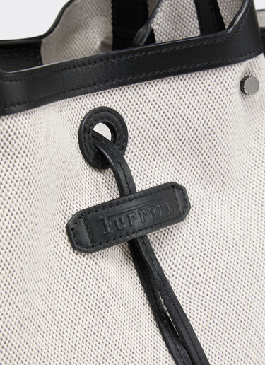 Ferrari Ferrari mini tote bag in canvas and leather Black 21977f