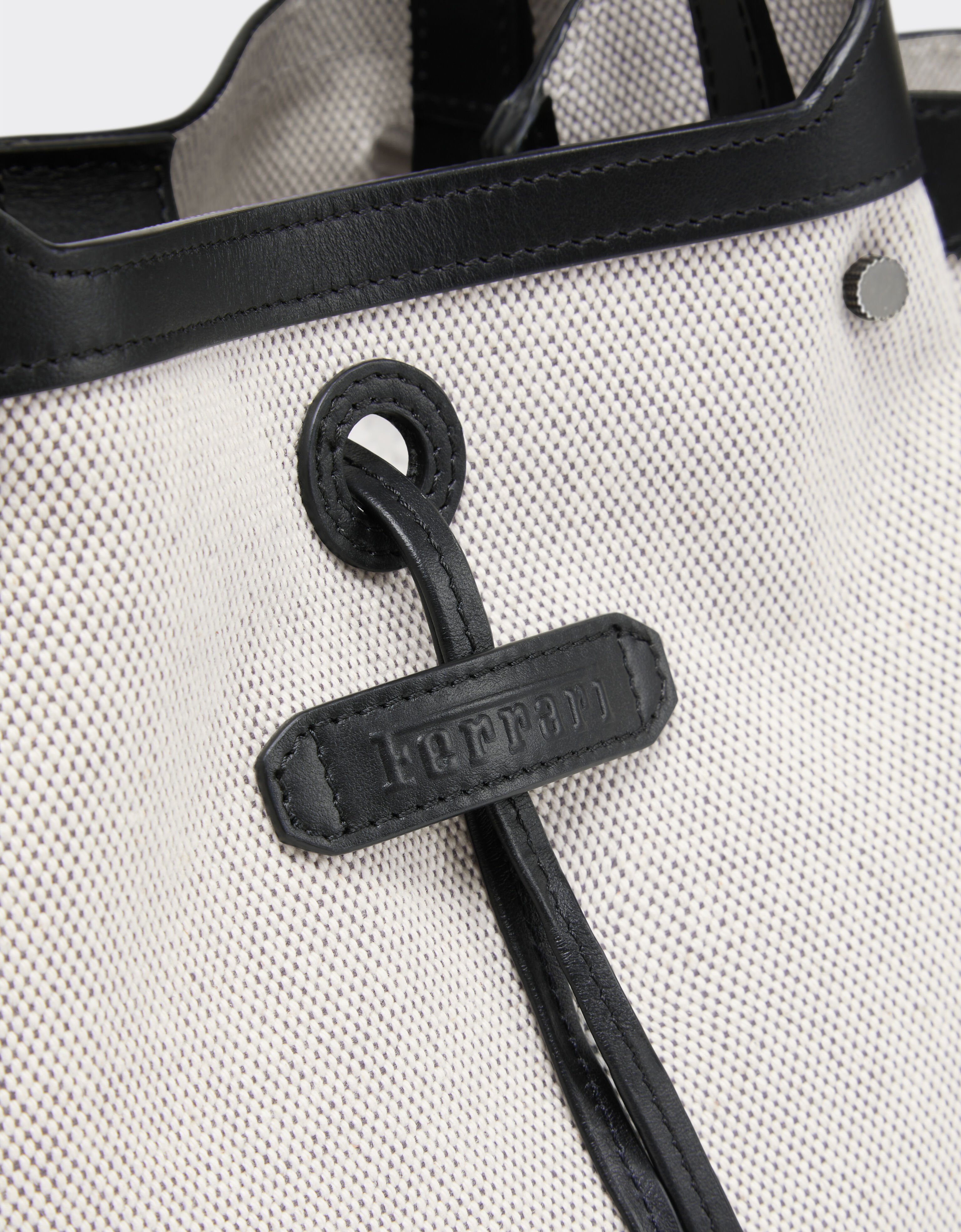 Ferrari Ferrari mini tote bag in canvas and leather Black 21977f